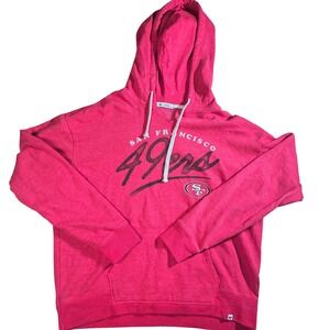 San Francisco 49ers 47 Brand Red Pullover Hoodie‎ Sweatshirt Women's Large